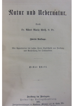 Natur und Abernatur, 1891 r.