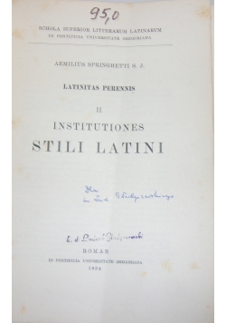 Latinitas Perennis II