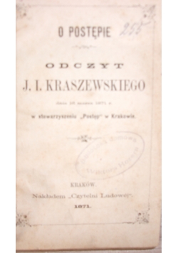 O postępie, 1871 r.