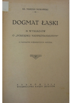 Dogmat łaski ,1924 r.