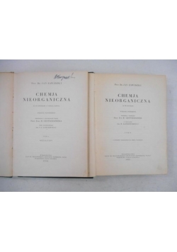 Chemia nieorganiczna, Tom I-II, 1932 r.