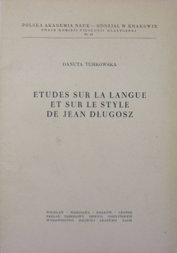 Etudes sur la langue et sur le style de Jaen Długosz