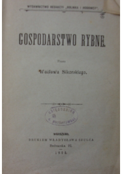 Gospodarstwo rybne, 1899r.