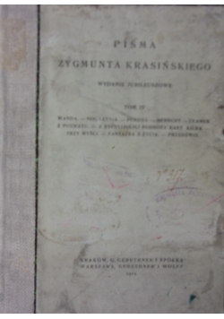 Pisma Zygmunta Krasińskiego, tom IV, 1912 r.