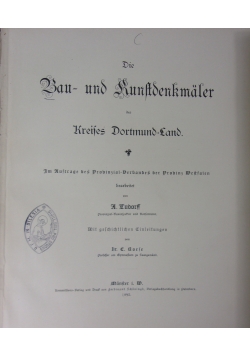 Bau und Kunst Dentler kreis Dortmund Land, 1895 r.