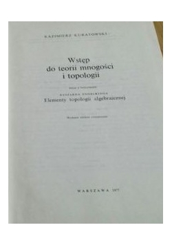 Wstęp do teorii i topologii