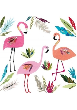 Karnet kwadrat z kopertą 3 Flamingos