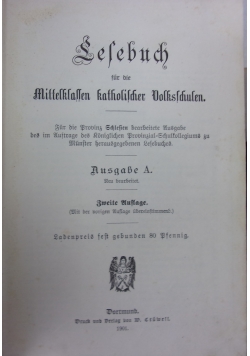 Lesebuch für die Mittelklassen katholischer Volksschulen 1901