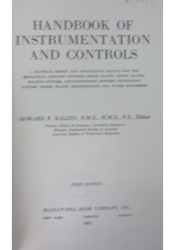 Handbook of instrumentation and controls