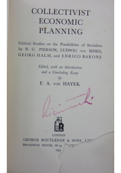 Collectivist Economic Planning, 1935 r.