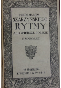 Rytmy abo wiersze polskie, 1914 r.
