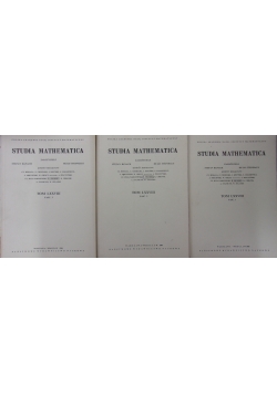 Studia Mathematica, tom LXXVIII, zestaw 3 książek