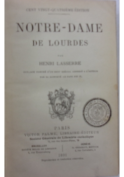 Notre-dame. De Lourdes, 1891r.