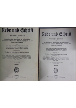 Rede und Schrift ,Tom I,II,1923r.
