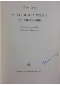 Muzykologia Polska na przełomie