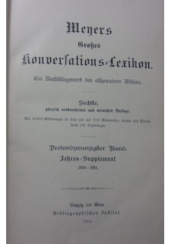 Meyers Grosses Konversations Lexikon. Band 23, 1912 r.
