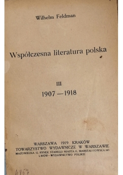 Współczesna literatura polska, tom II, 1919r