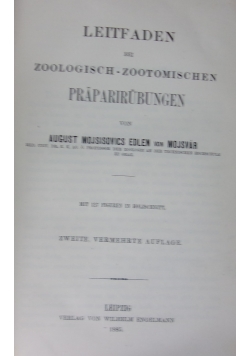 Leitfaden bei zoologisch-zootomischen, 1885 r.