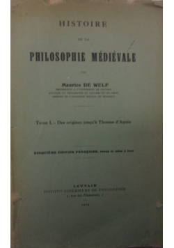 Philodophie Medievale, 1924r.