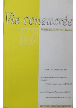 Vie consacree 65e annee N 2