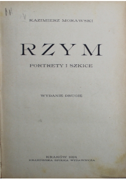 Rzym Portrety i Szkice 1924 r