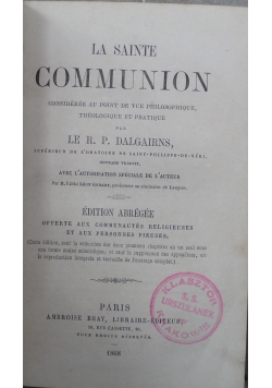 La sainte communion 1868 r.