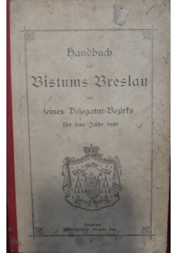 Handbuch des Bistums Breslau, 1918 r.