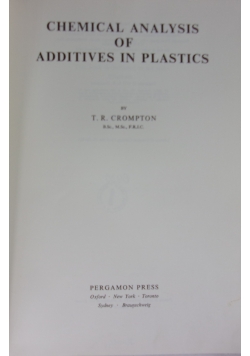 Chemical Analysis  of Additives in Plastics