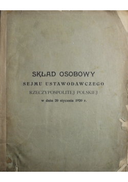 Skład osobowy sejmu ustawodawczego Rzeczypospolitej Polskiej w dniu 20 stycznia 1920 r.