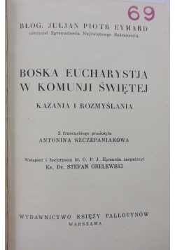 Boska Eucharystia w Komunji Świętej,1935 r.
