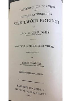 Lateinisch-deutsches und deutschlateinsches Schulwörterbuch, 1903 r.