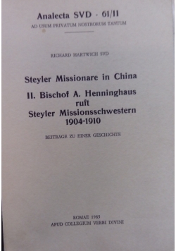 Steyler Missionare in China. Band II