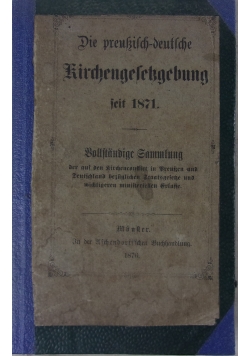 Die preussisch-deutsche Kirchengesetzgebung, 1876 r.