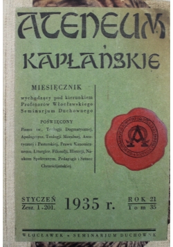 Ateneum Kapłański Tom 36 1935 r.