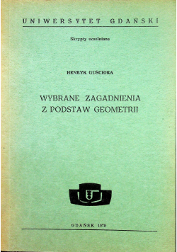 Wybrane zagadnienia z podstaw geometrii