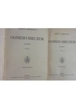 Ogniem i mieczem, zestaw 2 książek, 1936 r.