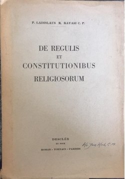 De regulis et constitutionibus religiosorum,