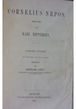 Cornelius Nepos, 1881 r.