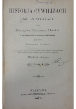 Historja Cywilizacji w Anglji ,1873r.