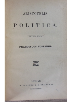 Aristotelis Politica, 1882 r.