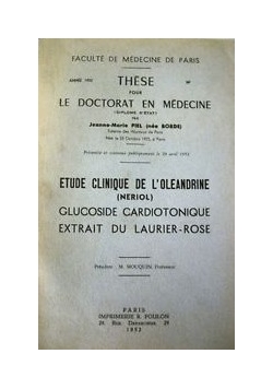 These pour le doctorat en medecine, 1938r.