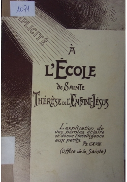 A L'Ecole de Sainte Therese de l'Enfant-Jesus, 1930 r.