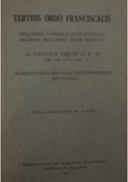 Tertius ordo Franciscalis, 1923 r.