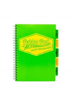 Kołozeszyt A4 Pukka Pad Neon w kratkę 200 kartek zielony