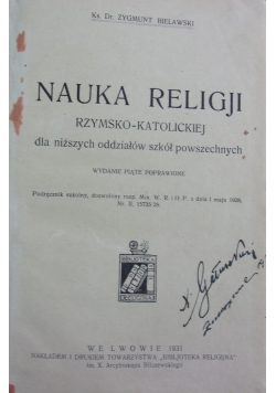 Nauka religji rzymsko - katolickiej, 1931 r.