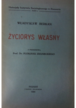 Życiorys własny, 1924 r.