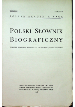 Polski słownik biograficzny Tom XI zeszyt 50