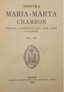 Siostra Maria-Marta Chambon, 1938 r.