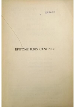 Epitome Iuris Canonici, Tom III, 1946 r.