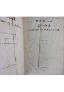 Worterbuch der franzolilchen und deutschen Sprache, 1899 r.